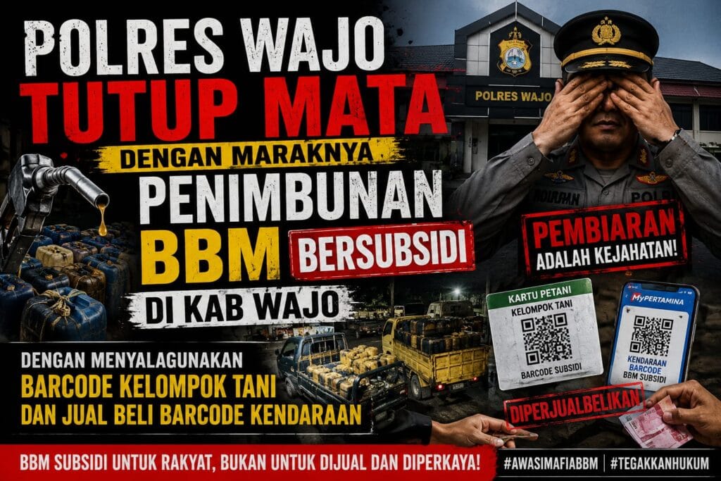 LMDPW: Polres Diduga Tutup Mata Terhadap Penimbunan BBM Solar Bersubsidi di Kabupaten Wajo