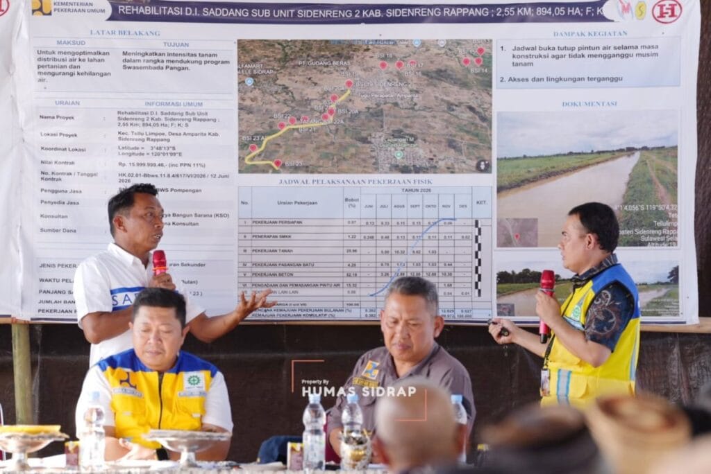 Rehabilitasi Irigasi Saddang Dimulai, Tonggak Baru Pengairan Sawah di Sidrap