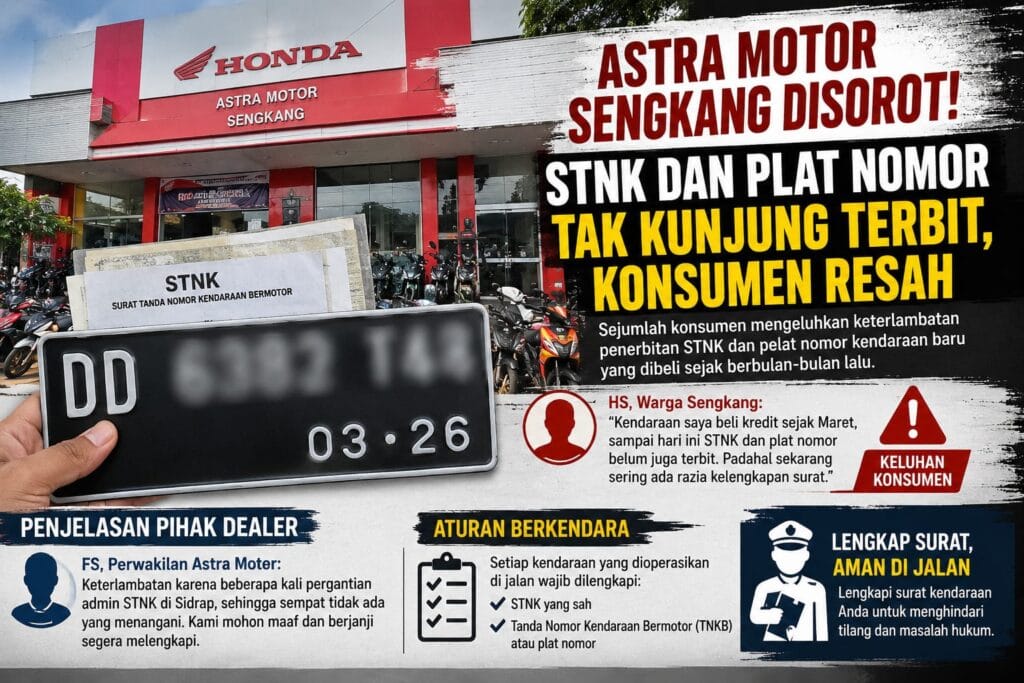 Surat Kendaraan Belum Terbit Berbulan-bulan, Astra Motor Sengkang Disorot Konsumen