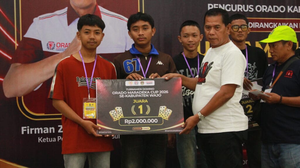 Turnamen Domino ORADO Maradeka Cup 2026 Cetak Bibit Baru, Fajrih-Ahmad Afdal Mustajar Juara Kategori Junior